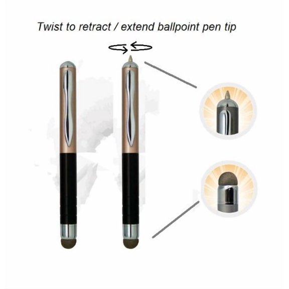 Zip Stylus Capacitive 2-in-1 Stylus Ink Pen Combo for Apple iPad, iPad2, Samsung Galaxy, BlackBerry Playbook & Smartphones
