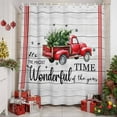 thumbnail image 3 of Christmas Shower Curtain, Xmas Truck Tree Snowflake Red Striped Retro Waterproof Fabric Shower Curtains with 12 Hooks, Bathroom Curtain Set for Bathroom Accessories Decor, 48 x 72 Inches, 3 of 9