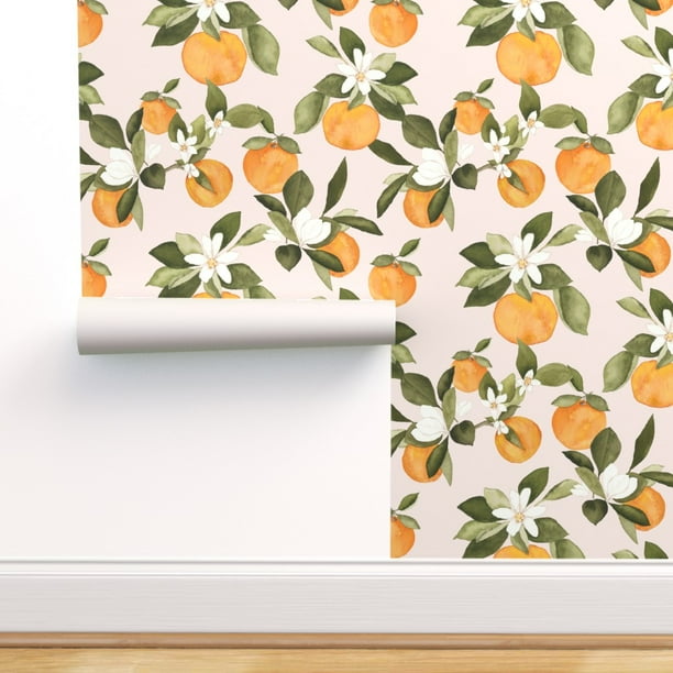 Peel-and-Stick Removable Wallpaper Oranges Summer Fruit Kitchen Decor