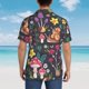 thumbnail image 4 of Balery Mushrooms Snails Butterflies Camisas hawaianas de manga corta para hombre, camisas playeras de corte holgado, camisas de vacaciones con botones,Small, 4 of 7