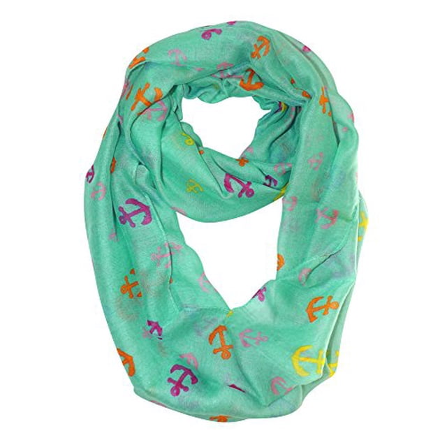 Peach Couture All season Infinity Loop Scarves Chevron Anchor Print