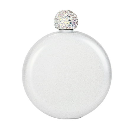 

Greenred 140ml 304 Stainless Steel Hip Flask Portable Leak-proof Faux Crystal Lid Alcohol Flask for Office