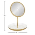 thumbnail image 3 of Kate and Laurel Laranya Modern Decorative Table Mirror, 11 x 15, White and Gold, Glamorous Freestanding Tabletop Mirror with Robust Metal Tray for Makeup and Jewelry Storage and Display, 3 of 10