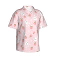 thumbnail image 3 of Xecao Rabbit And Peach print Hawaiian shirt - a stylish short-sleeve button-down for men, perfect for casual beach and tropical outings., 3 of 9