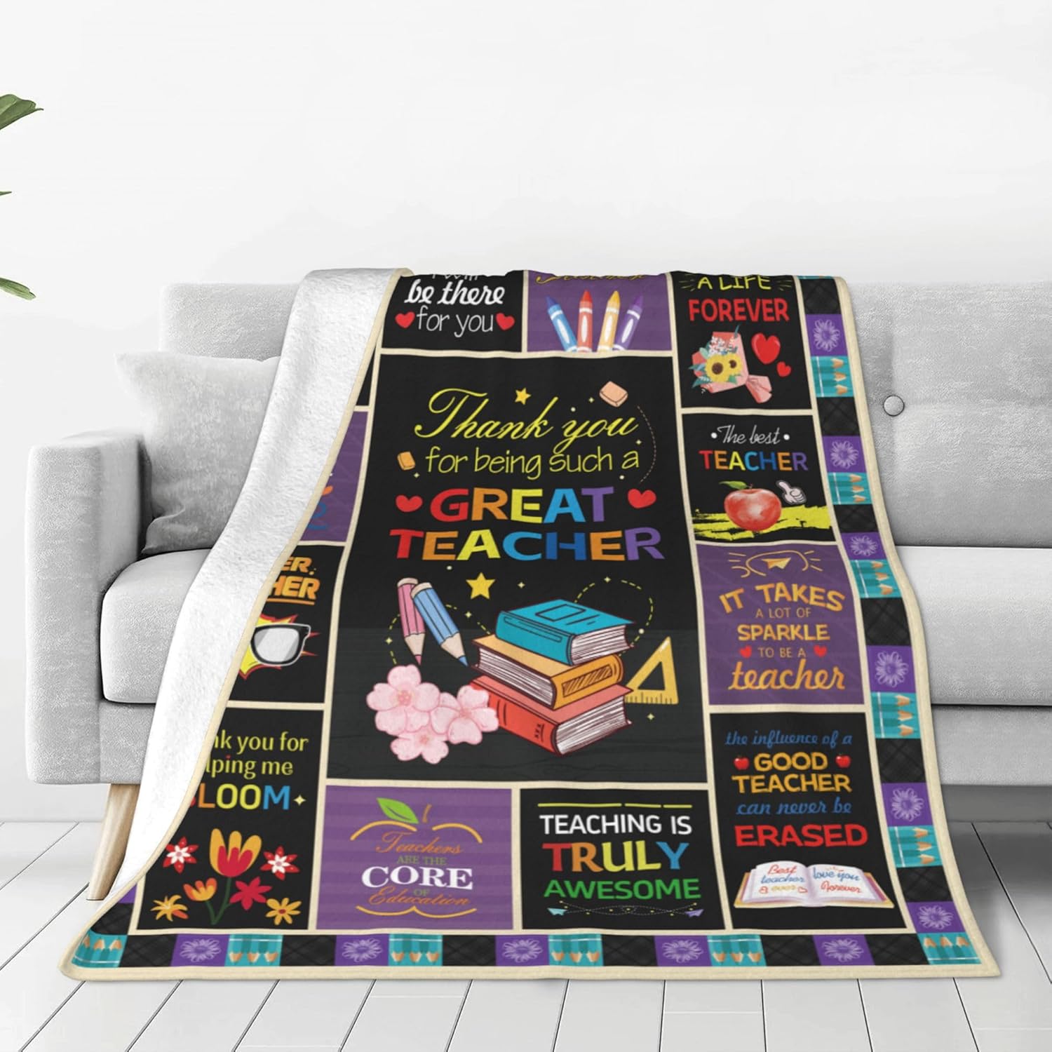 Teacher Gifts, Gifts for Teachers, Thank You Teacher Gifts Blanket 60"X50", Teacher Appreciation Gifts, Teacher Gifts for Teacher''s Day Birthday Graduation, Teacher Valentine