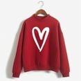 thumbnail image 4 of Valentines Crew Neck Sweatshirts Women Love Heart Graphic Hoodless Sweater Casual Valentine's Day Pullover Tops Festival Clothing Oversized Sweatshirts for Women, 4 of 4