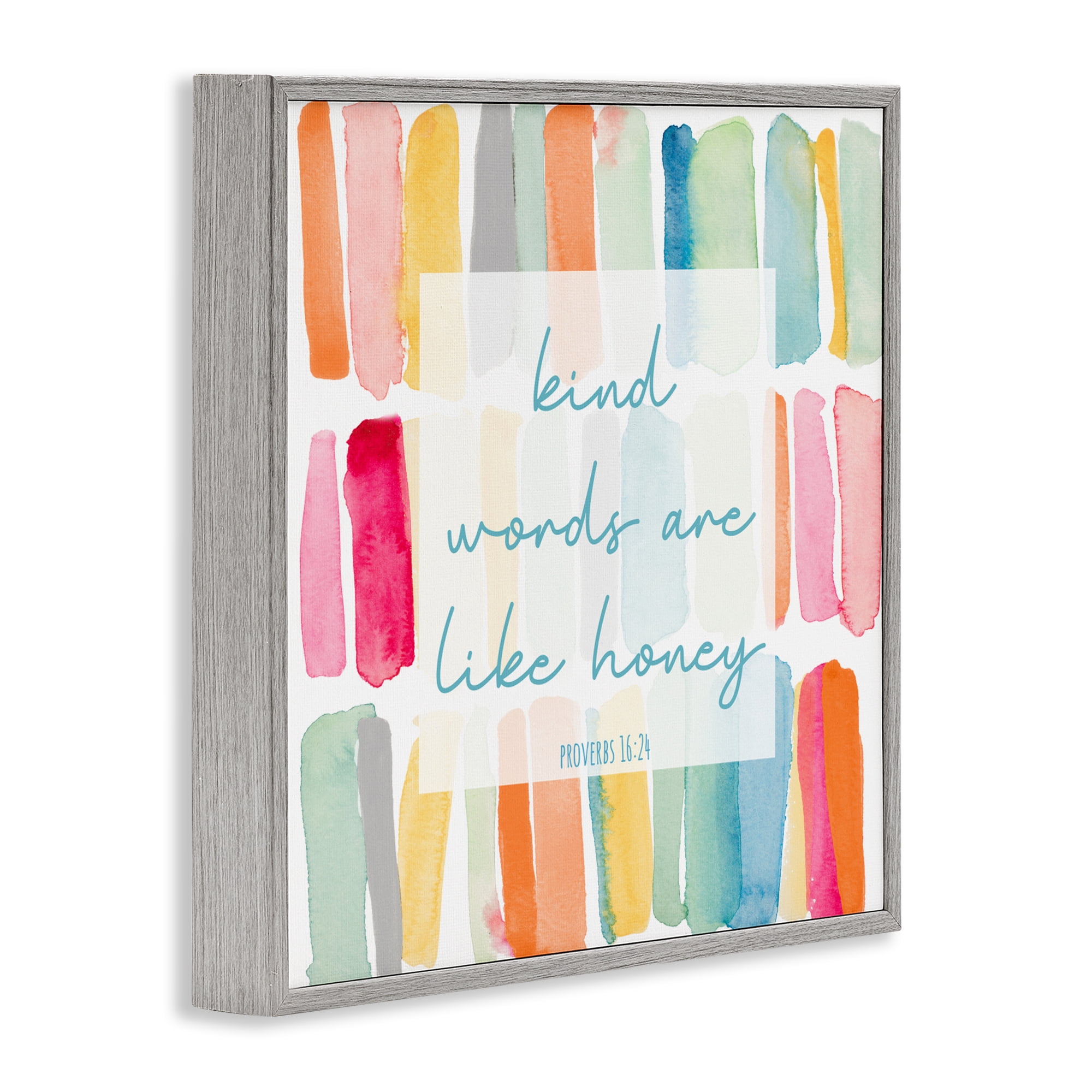 Stupell Industries Kind Words Are Like Honey Gray Framed Giclee Art, design by Lanie Loreth