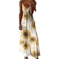 thumbnail image 1 of LAICAIW Robe d'Été Teinture sur Nœuds Florale Col en V Aguichant Sans Manches Femme Longue Mode Ample Maxi Robes Plage Fête Robe d'Été, 1 of 4