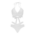 thumbnail image 2 of ZHYou Two Piece Swimsuits for Women Push Up Bikini Sets Wrap Bandage Bathing Suits,White,Size L, 2 of 4