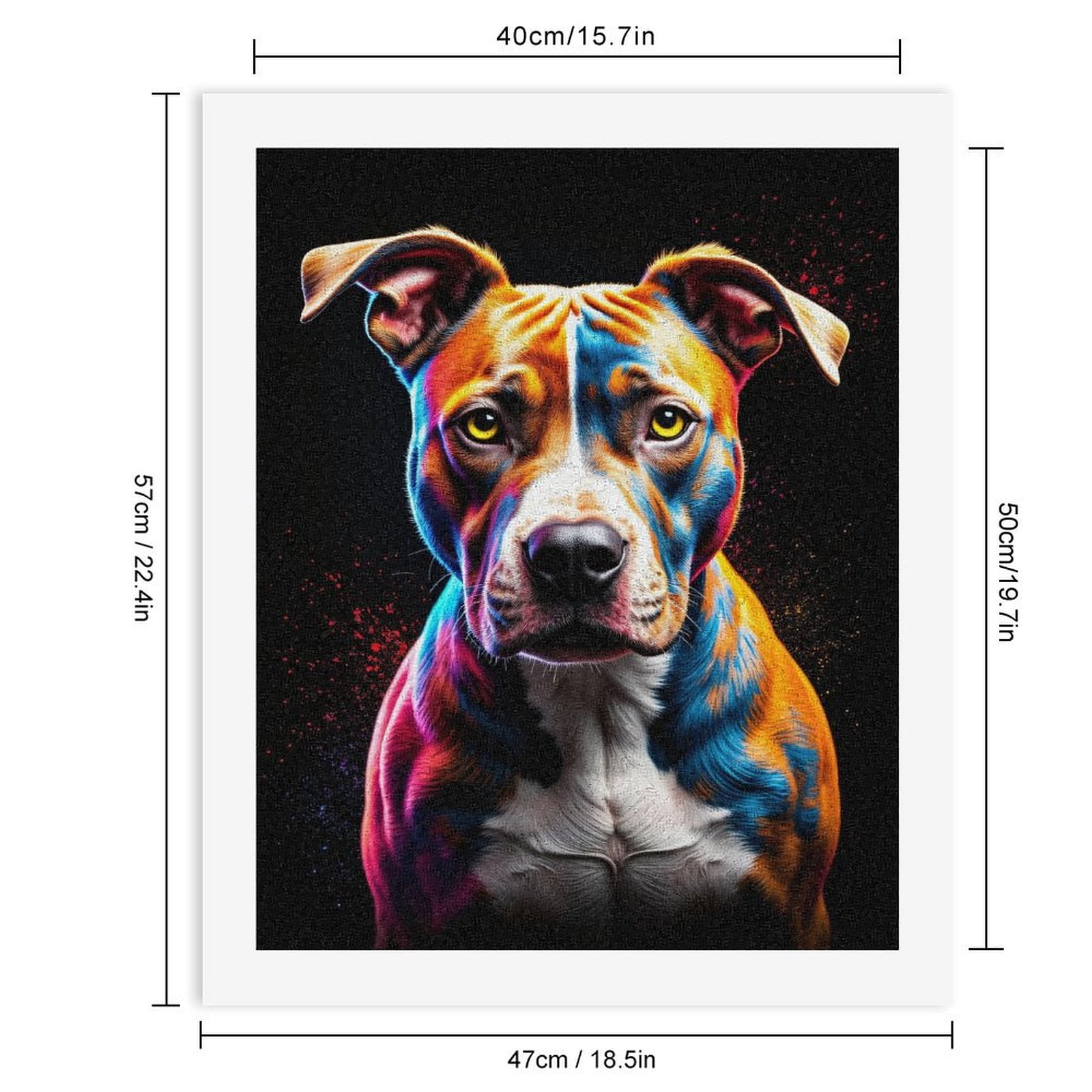 Paint by Numbers Kit for Adults, Colorful Dog Portrait Art Paint by Numbers, Easy Paint by Numbers Kit for Adults Beginner, DIY Adult Paint by Number Kits on Canvas, 12x16in Home Decor