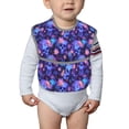 thumbnail image 6 of Hirioo Skull daisy purple for Baby Waterproof Pocket Bib Adjustable Closed for Babies Toddlers with Large Pocket 6-24Months, 6 of 8