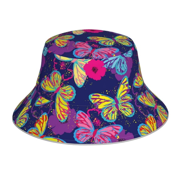 Balery Paint Butterflies Sun Hats for Men Women Bucket Hat UPF 50  Buckey Hat Boonie Hat Foldable UV Protection Hiking Beach Fishing Summer