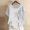White, variant on Hrsba Womens Casual Tops Solid Color Button Court Style Loose Short Sleeve Crew Neck Blouse Lightweight Soft Fabric Summer Daily Top for Women