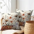 thumbnail image 5 of Vintage Halloween Wildflower Pillow Covers 20x20 Inch Spooky Pumpkin Ghost Halloween Outdoor Throw Pillows Set of 2 Rustic Farmhouse Pillowcases for Sofa Couch Bed Home Decor, 5 of 6