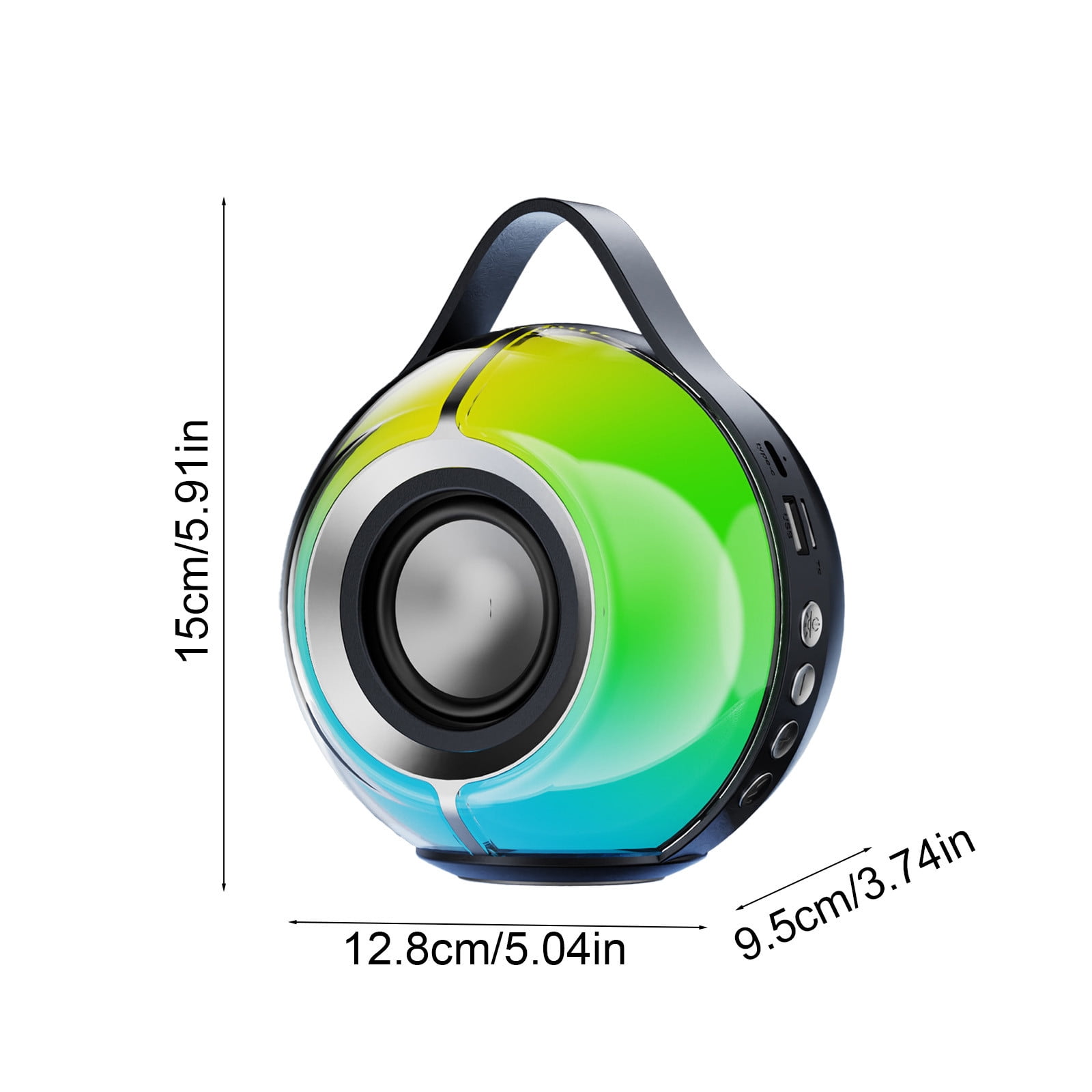 LACKUST RGB Bluetooth Speaker 5.3 with Lights, Low Latency Gaming Speaker, Room-Filling Sound, Rechargeable Desktop Wireless Speaker Black
