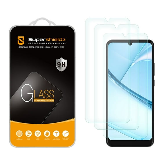 (3 Pack) Supershieldz Designed for BLU (View 5 Pro) Tempered Glass Screen Protector, Anti Scratch, Bubble Free