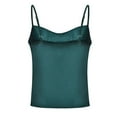 thumbnail image 6 of Levmjia Tank Tops For Women Plus Size Women Summer Pure Color Sling Vest Bottoming Silk Chiffon Shirt Blouse Green, 6 of 9