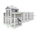 thumbnail image 4 of Pefilos 150" Large Chicken Coops for Outdoor with 2 Nesting Boxes and Perches, Wood Rabbit Hutch, Hen House for 6-10 Hens, Gray, 4 of 9
