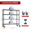 thumbnail image 3 of IZEUK 4-Tier Adjustable Heavy Duty Metal Storage Garage Shelf, Wide Utility Rack for Basement Warehouse, 47.2" W x 17.7" D x 62.6" H, 1400lbs, Black, 3 of 7