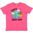 thumbnail image 3 of Inktastic Happy Earth Day Cute Smiling Planet Earth with Tree Youth T-Shirt, 3 of 5