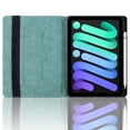 thumbnail image 2 of Case for iPad Mini 7 A17 Pro 2024/iPad Mini 6 2021 8.3 inch, Blue Leather Folio Stand with Pencil Holder & Card Slot, Auto Wake/Sleep, 2 of 7