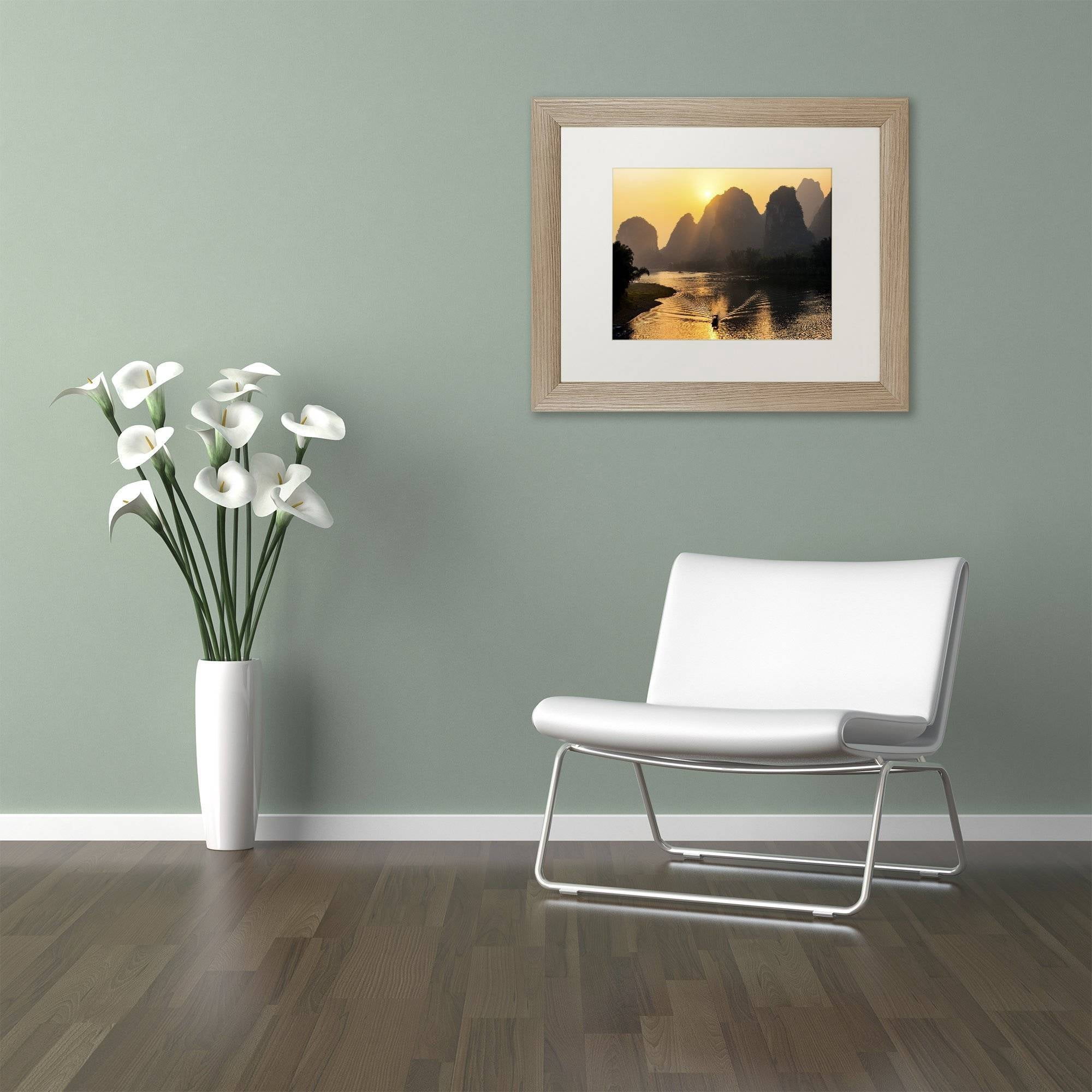 Trademark Fine Art "Evening View" Canvas Art by Philippe Hugonnard, White Matte, Birch Frame