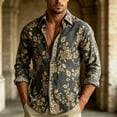 thumbnail image 6 of Vetsdori Mens Summer Collar Shirts Long Sleeve Button down Work, Big and Tall Breathable Casual Stylish Graphic Tops for Men, 6 of 6