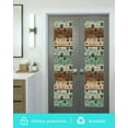 thumbnail image 5 of Window Privacy Film, Green Brown Paw Prints UV Sun Blocking Window Tint Film Heat Control One Way Blackout Window Film, Country Farmhouse Retro Wood Non Adhesive Static Cling Sticker 17.7x78.7 In, 5 of 7