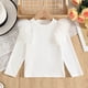 thumbnail image 1 of Cowsor Toddler Girl Shirts Ruffle Long Sleeve Baby Girl T-Shirts Kids Blouse, Ribbed Toddler Girl Tee Tops, 1 of 4