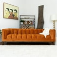 thumbnail image 2 of James Mid Century Modern Luxury Living Room Orange Velvet Couch, 2 of 6