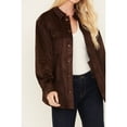 thumbnail image 3 of Cleo + Wolf Women's Faux Suede Shacket Chocolate X-Large  US, 3 of 4