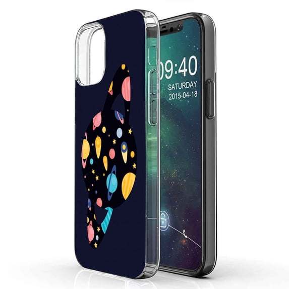 TalkingCase Slim Phone Case Compatible for Apple iPhone 12 Mini, Outer Space Print, Lightweight,Flexible,Soft, USA