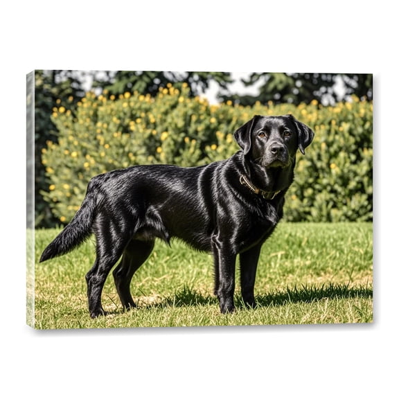 Black Labrador Retriever Canvas Wall Art Labrador Framed Canvas Prints Poster Paintings Wall Art for Living Room Bathroom Bedroom Office Dining Room Restaurant Hotel Home Wall Decor 12x16 Inch