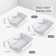 thumbnail image 3 of ZJTER Bakeware Set, Ceramic Baking Dish Set, Rectangular Casserole Dish Set, lasagna Pan, Baking Pans Set for Cooking, Cake Dinner, Kitchen, 9 x 13 Inches, 3-Piece (Set of 3, White), 3 of 7