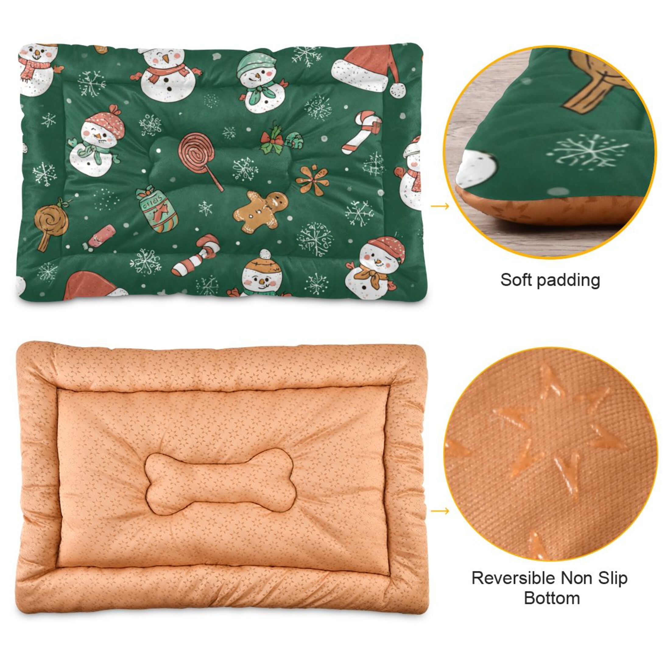 Cozy Mat Pet Bed Indoor Outdoor Warm Soft For Cat Dog Puppy(S/M) Cute Christmas Pattern