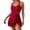 Red, variant on Plus Size Swimsuit for Women High Waist Solid Color Bathing Suit with Skirt Design Retro Backless Womens One Piece Swimsuit BU1 L