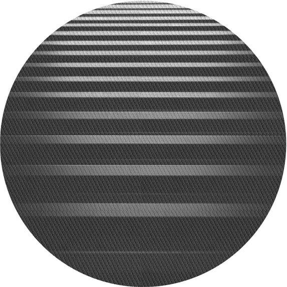 Ahgly Company Machine Washable Indoor Round Transitional Charcoal Black Area Rugs, 4' Round