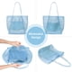 thumbnail image 4 of Bolsa de malla, bolsa de playa, bolsas de mano extra grandes para mujer con bolsillo con cremallera, bolso de hombro (azul), 4 of 5
