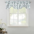thumbnail image 2 of Teal Blue Green Tie Up Valance Curtains for Windows, Kitchen Curtains Window Shades, Vintage Farmhouse Boho Flower Leaf Light Filtering Roman Curtain Valances for Bedroom/Bathroom/Cafe 42"x12", 2 of 9