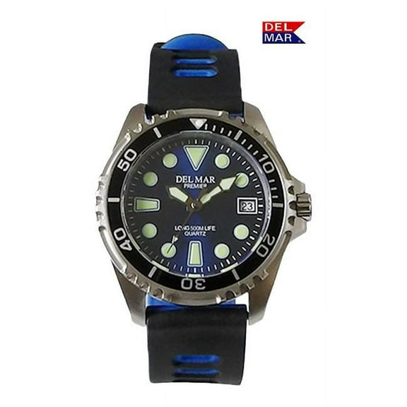 Del Mar Watches 50459 500 Meter Men's  Premier Pro Dive Watch 9 - Blue Dial