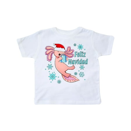 

Inktastic Feliz Navidad Cute Axolotl in Santa Hat with Snowflakes Gift Toddler Boy or Toddler Girl T-Shirt