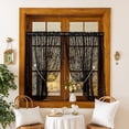 thumbnail image 1 of Nvzi Cortinas opacas pequeñas para ventanas pequeñas - negras 140*140cm - Cortinas con bolsillo para barra de 2 secciones, cortinas cortas para ventanas de cocina, dormitorio, baño., 1 of 5