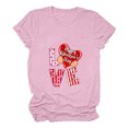 thumbnail image 2 of Qiopertar T-Shirt Imprimé Décontracté à Manches Courtes Col Rond pour Femmes Saint-Valentin Liquidation Livraison Gratuite Offres de la Semaine Liquidation, 2 of 7