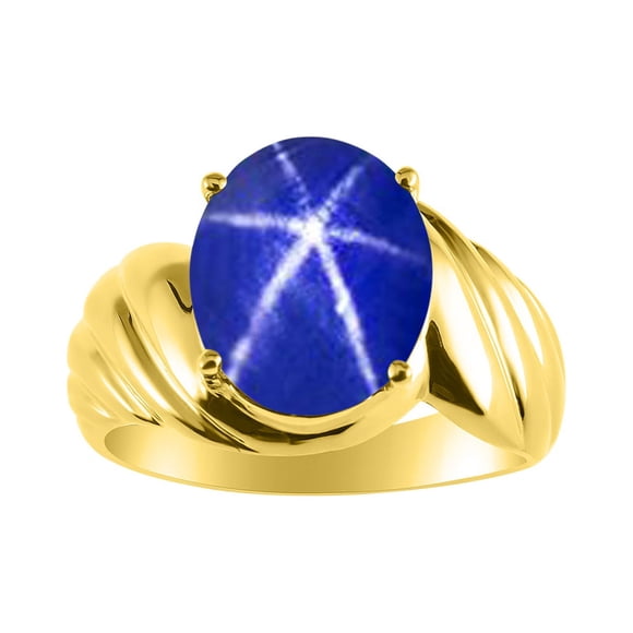 *RYLOS Classic Solitaire Ring in Blue Star Sapphire - September Birthstone*