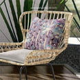 thumbnail image 3 of Pond Peacock Indoor/Outdoor Fabric Pillow with Zip in Muted Purple Yellow 16", 3 of 4