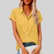 thumbnail image 2 of Camisas de Manga Larga para las Mujeres Suelto Ajuste Solapa Botón de Manga Corta Imitación Túnica de Lino, Camisas de Manga Larga para las Mujeres Bajo Scrubs Blusa Casual, 2 of 7