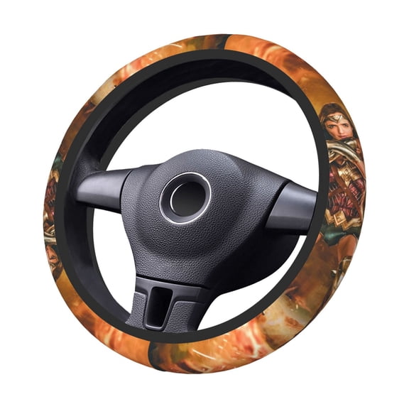 Won-Der Wo-Man Steering Wheel Cover Elastic Stretch Breathable Vehicle Steering Wheel Protector Car Interior Accessories