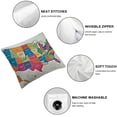 thumbnail image 4 of BANET Colorful Throw Pillow Cushion Cover, Design Borders with States and Cities of America US Map Print, Decorative Square Accent Pillow Case 12x12in, 4 of 5