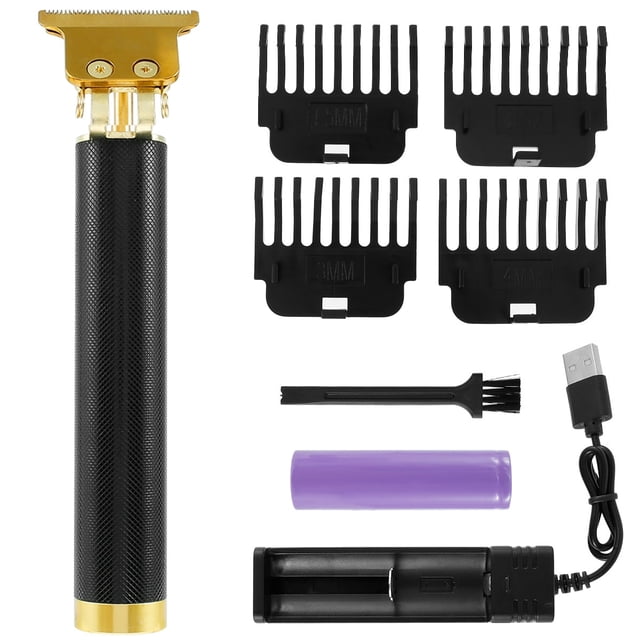 Vensio Gold Cordless Professional Hair Clippers for Men Rechargeable T-Blade Trimmer Grooming Kit