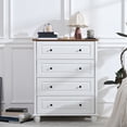 thumbnail image 2 of Bedroom White §4 Drawer §wide Drawers Chest§small Dressers Chest§storage Chest Cabinet Organizer§bedroom With 4 Storage Drawers Bedroom White 4 Drawers Spacious Storage, 2 of 7